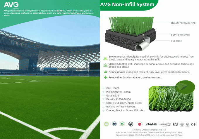 Συνθετικό πάτωμα χλόης ποδοσφαίρου πράσινο τεχνητό φιλικό προς το περιβάλλον 0