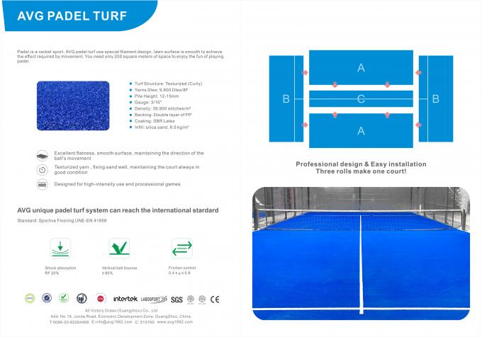 Τεχνητός πλαστός συνθετικός τάπητας τύρφης χλόης για το γήπεδο αντισφαίρισης Padel 0