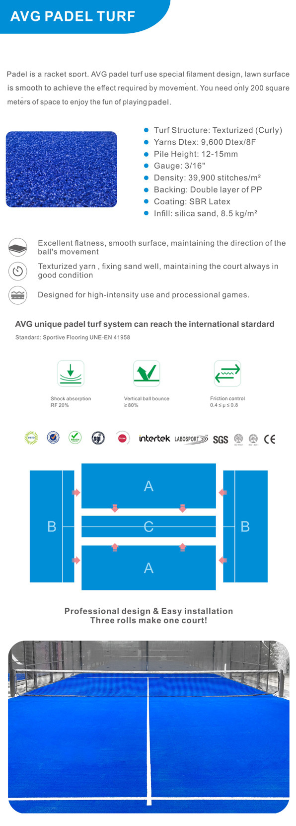 Πράσινος τεχνητός αθλητισμός ταπήτων που δαπεδώνει την τύρφη για το γήπεδο αντισφαίρισης Padel 0
